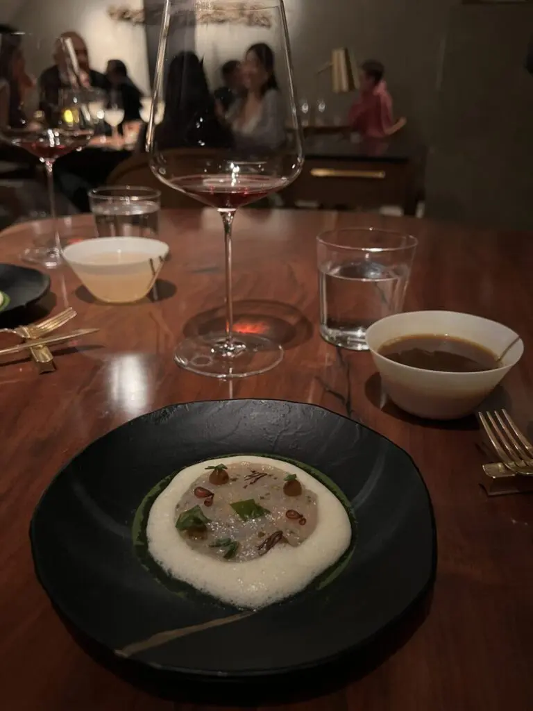 Food detail associated with Atelier Crenn